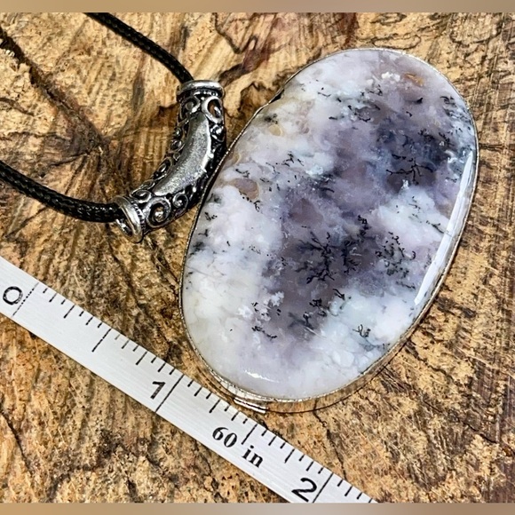 Large Sideways Dendritic Agate Pendant 1 1/2”x 2 1/2” - Picture 11 of 12